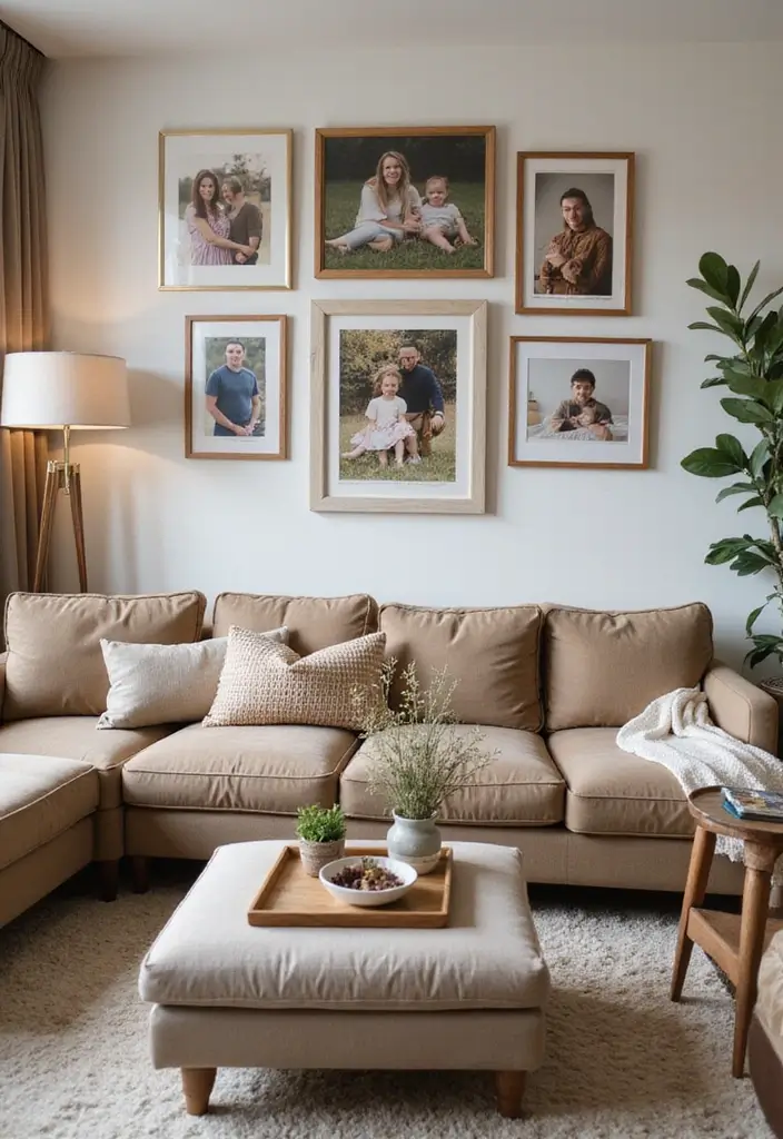 15 Cozy Winter Decor Ideas for Your Living Room That'll Make You Want to Snuggle Up! - 15. Personalize with Family Memories