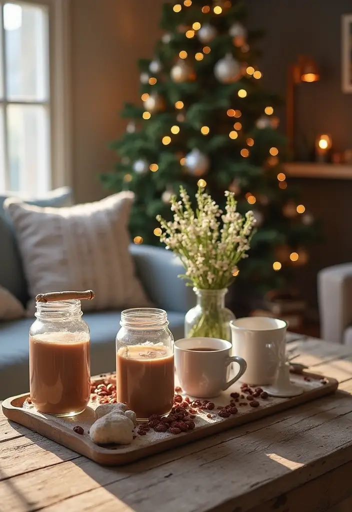 15 Cozy Winter Decor Ideas for Your Living Room That'll Make You Want to Snuggle Up! - 4. Create a Hot Cocoa Station
