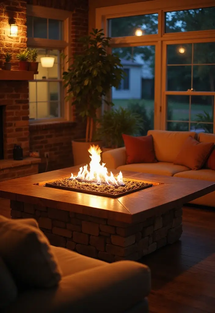 15 Cozy Winter Decor Ideas for Your Living Room That'll Make You Want to Snuggle Up! - 9. Consider a Cozy Firepit