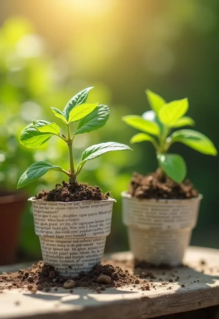 15 Mind-Blowing Upcycled Crafts That Turn Trash into Treasure (You’ll Be Inspired!) - 11. Newspaper Seedling Pots