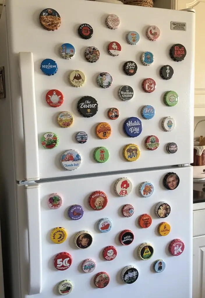 15 Mind-Blowing Upcycled Crafts That Turn Trash into Treasure (You’ll Be Inspired!) - 15. Bottle Cap Magnets