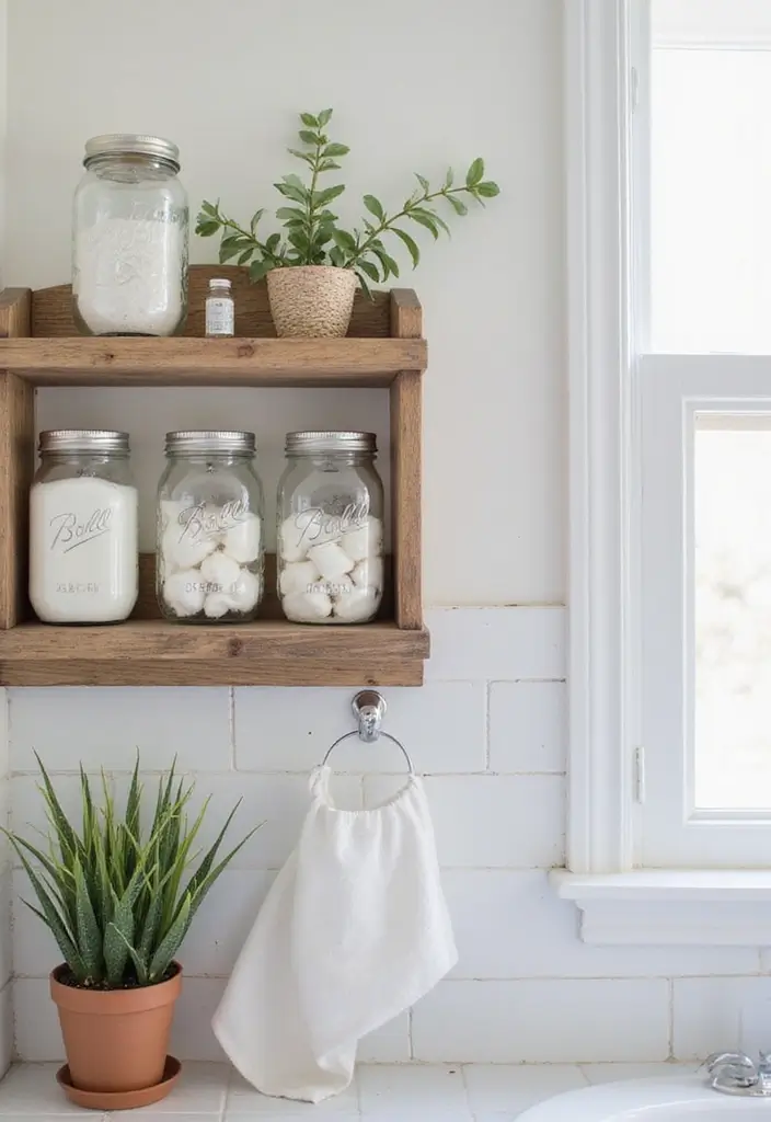 15 Mind-Blowing Upcycled Crafts That Turn Trash into Treasure (You’ll Be Inspired!) - 3. Mason Jar Bathroom Storage
