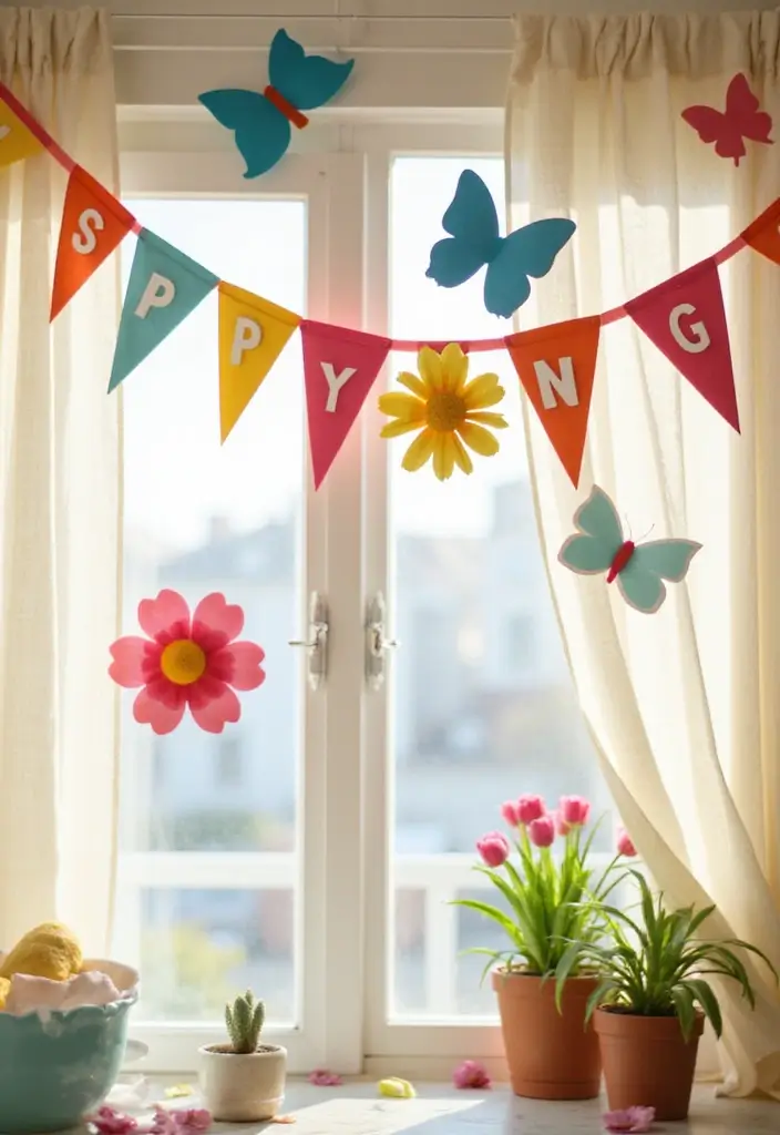 15 Seasonal Decor Ideas That Will Make Your Home the Talk of the Town (Especially #6!) - 12. Colorful Spring Banners