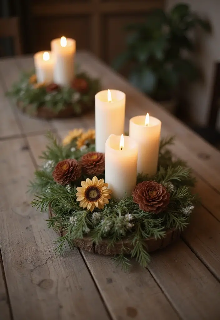 15 Seasonal Decor Ideas That Will Make Your Home the Talk of the Town (Especially #6!) - 2. Cozy Candle Centerpiece