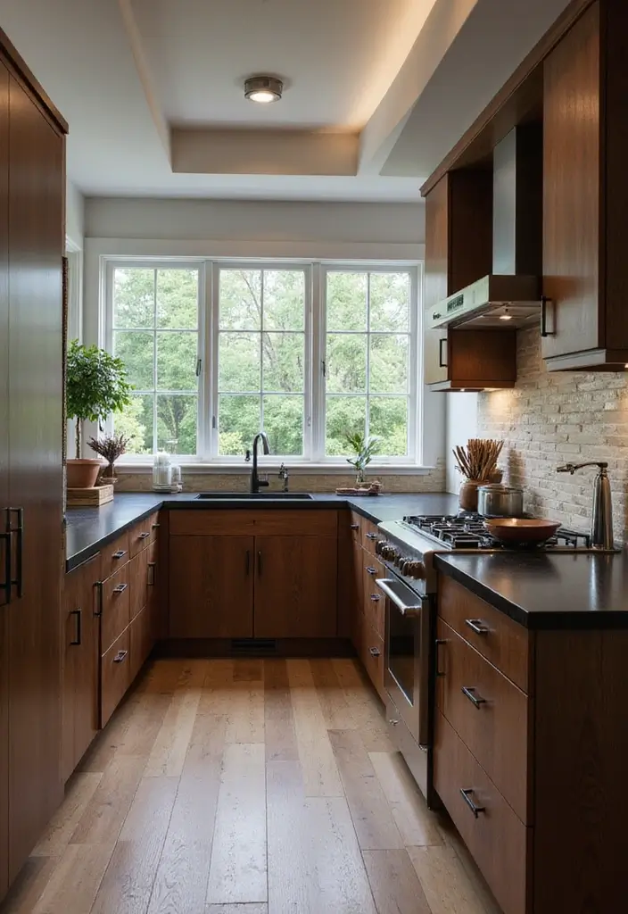 15 Stunning Black Countertops That Will Transform Your Kitchen into a Modern Marvel! - 13. Rich Black Laminated Wood