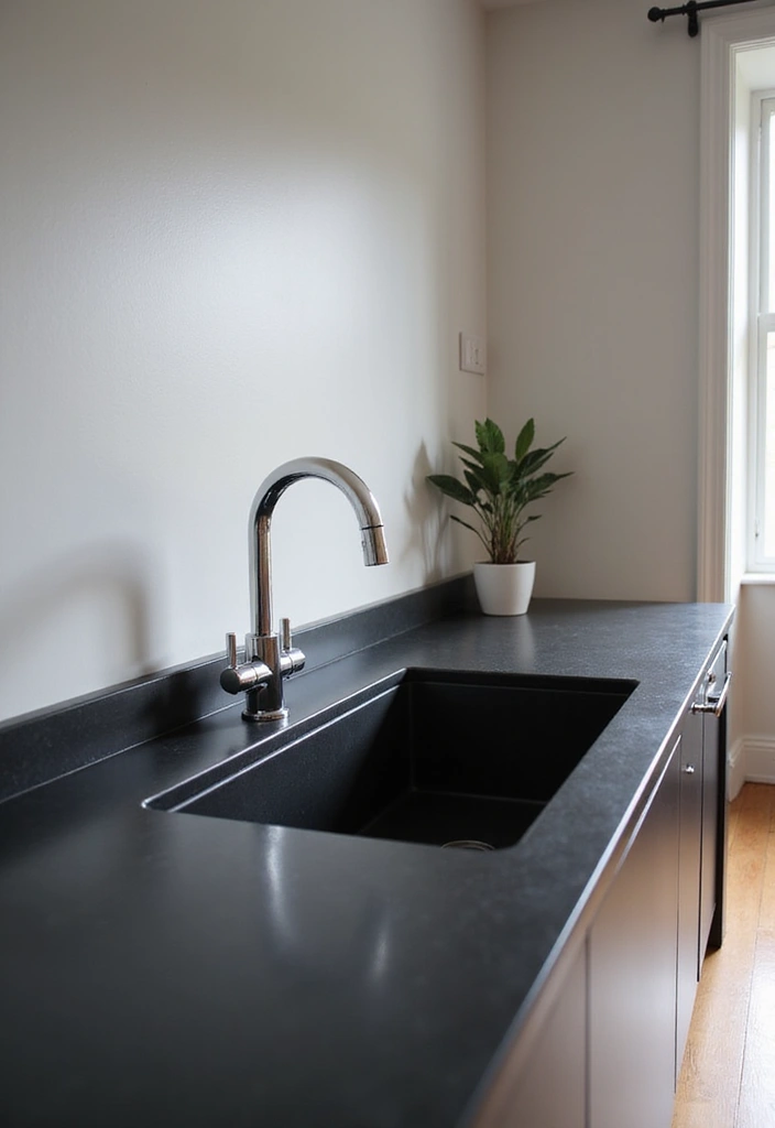15 Stunning Black Countertops That Will Transform Your Kitchen into a Modern Marvel! - 2. Sleek Black Quartz