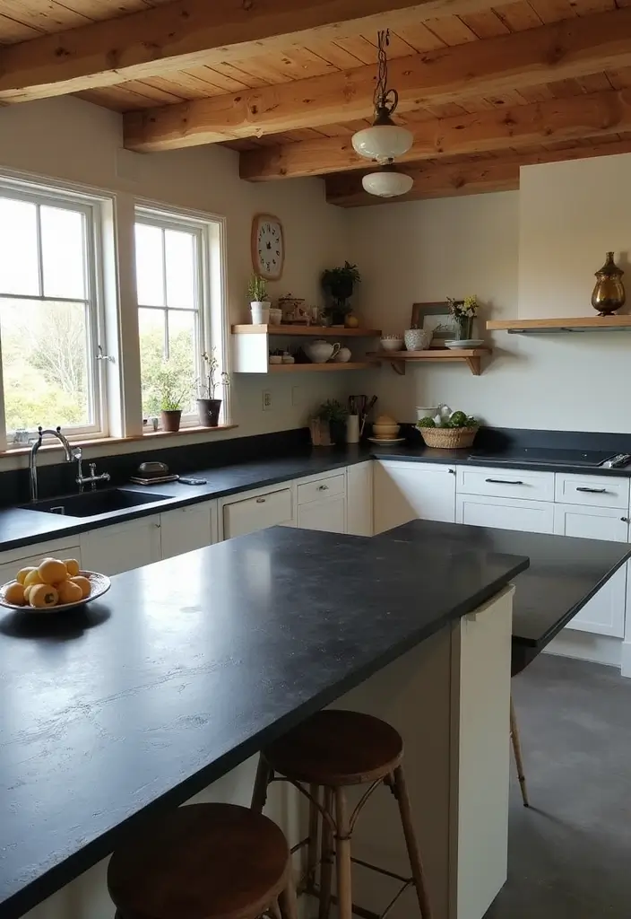 15 Stunning Black Countertops That Will Transform Your Kitchen into a Modern Marvel! - 3. Bold Soapstone