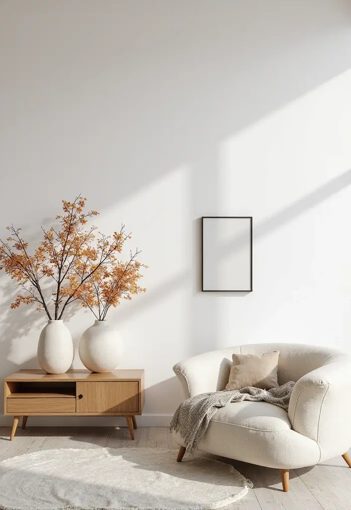 15 Ultra Modern Fall Living Room Ideas That Will Leave You in Awe (You Won't Believe #7!) - 4. Minimalist Fall Foliage