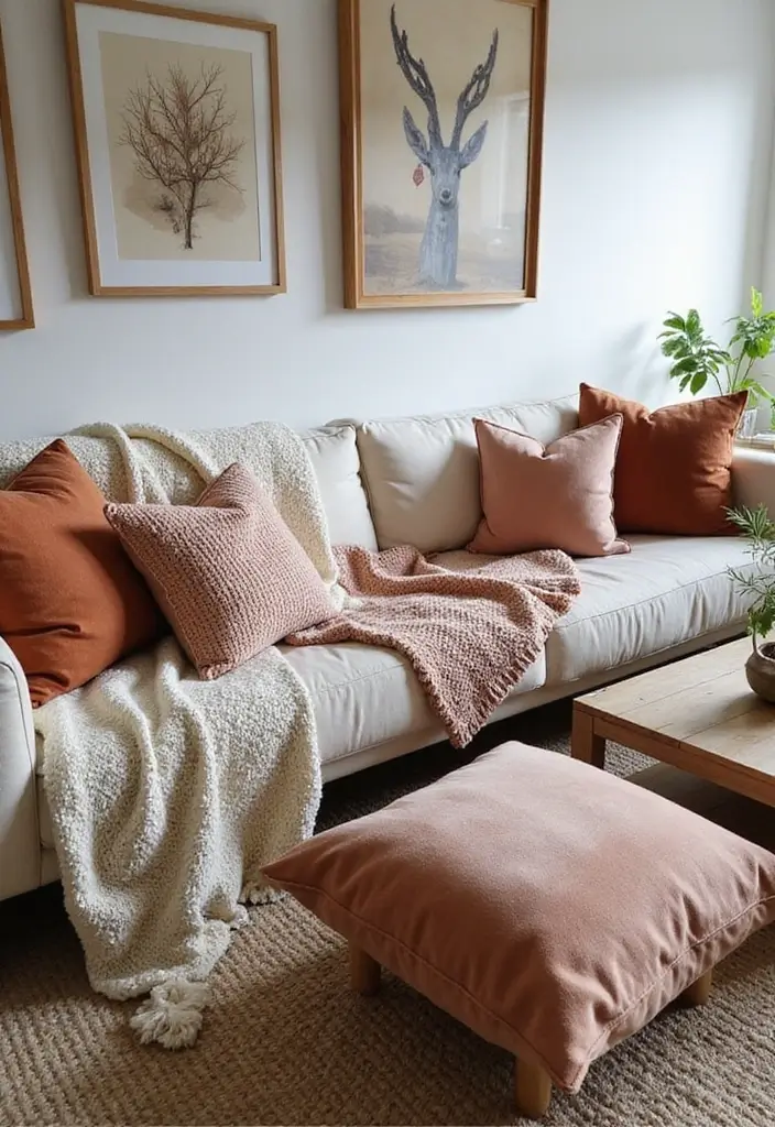 15 Ultra Modern Fall Living Room Ideas That Will Leave You in Awe (You Won't Believe #7!) - 5. Cozy Textiles