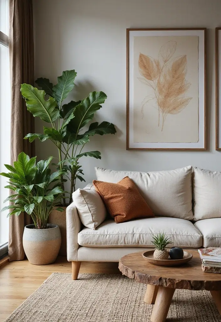 15 Ultra Modern Fall Living Room Ideas That Will Leave You in Awe (You Won't Believe #7!) - 8. Nature-Inspired Decor