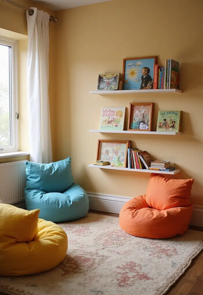 15 Vibrant Dopamine Decor Ideas That Will Light Up Your Kids' Room (And Their Mood!) - 12. Cozy Reading Nook