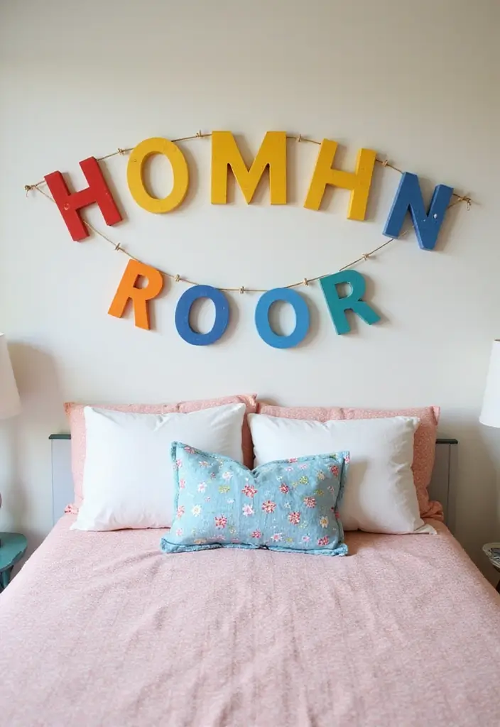 15 Vibrant Dopamine Decor Ideas That Will Light Up Your Kids' Room (And Their Mood!) - 14. Customized Name Decor