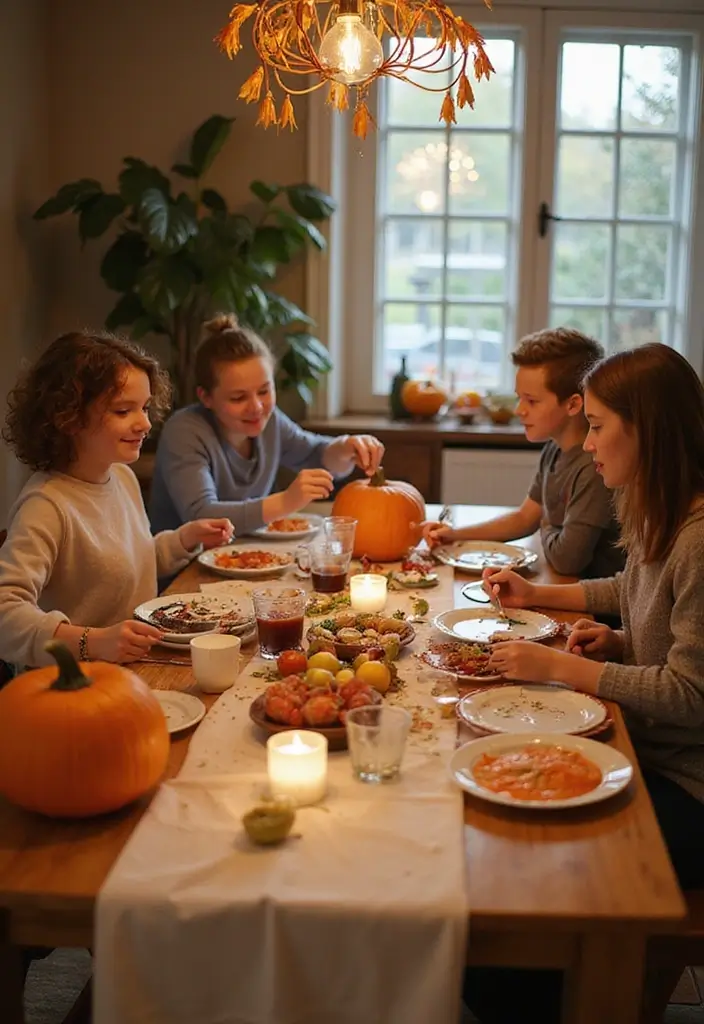 16 Blue Fall Family Table Decor Ideas That Will Make Your Dinners Unforgettable! - 16. Interactive Fall-Themed Activities