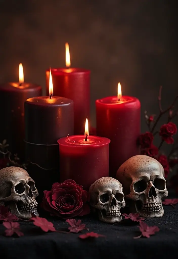 16 Halloween Atmosphere Outdoor Lighting Ideas to Create the Ultimate Spooky Vibe! - 12. Creepy Candle Displays
