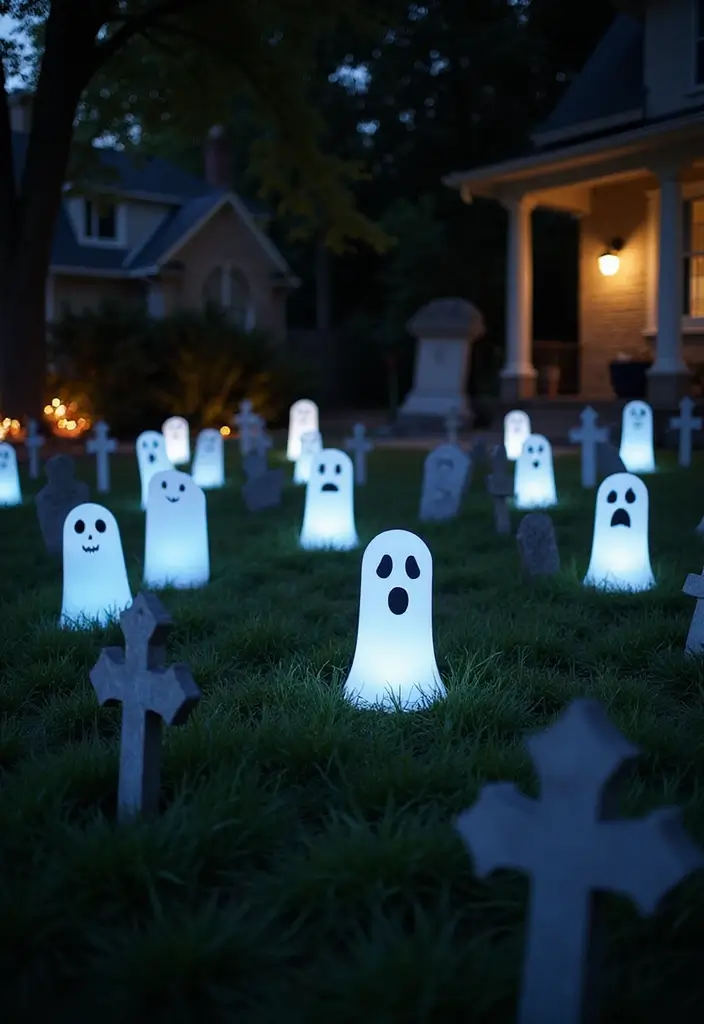 16 Halloween Atmosphere Outdoor Lighting Ideas to Create the Ultimate Spooky Vibe! - 15. Spooky Yard Stakes