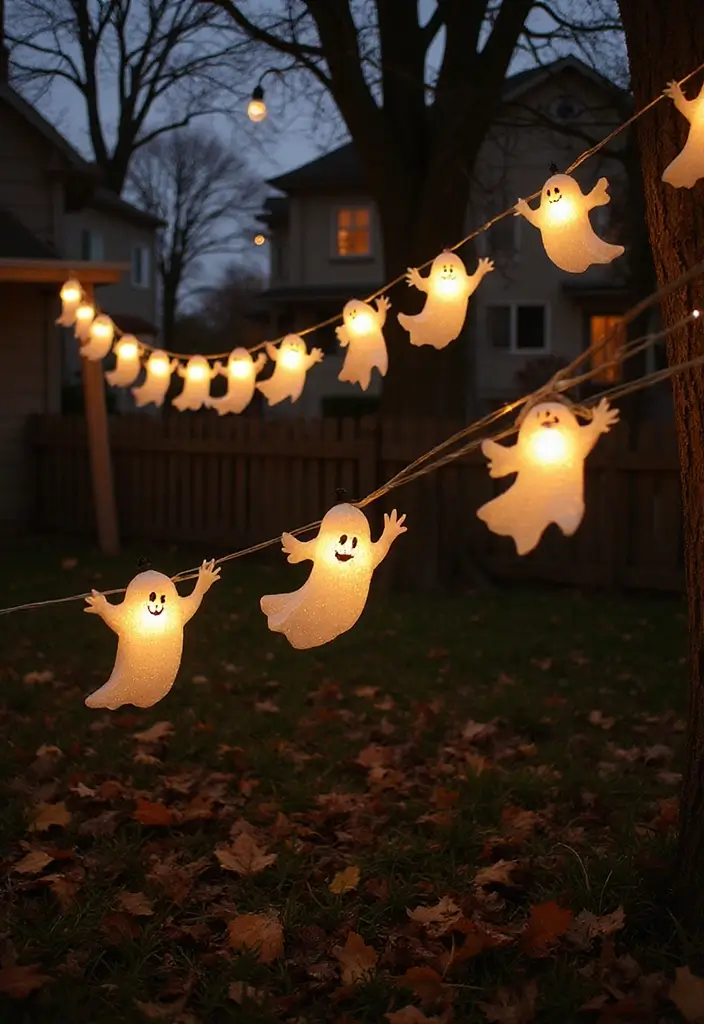 16 Halloween Atmosphere Outdoor Lighting Ideas to Create the Ultimate Spooky Vibe! - 2. Spooky String Lights