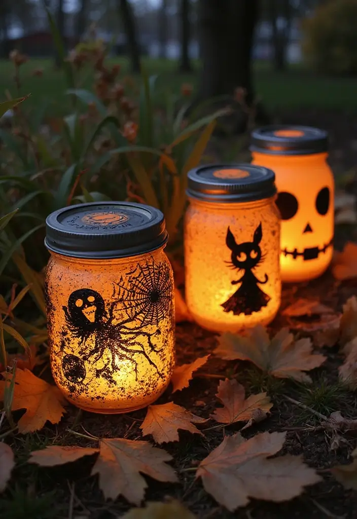 16 Halloween Atmosphere Outdoor Lighting Ideas to Create the Ultimate Spooky Vibe! - 3. Lanterns with a Twist
