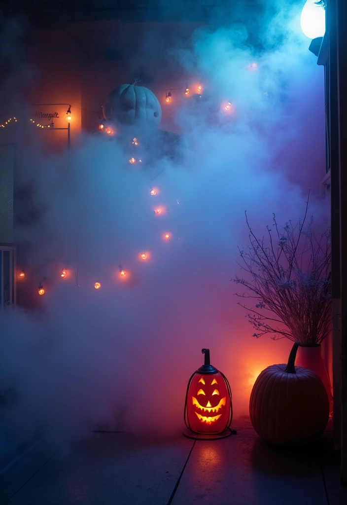 16 Halloween Atmosphere Outdoor Lighting Ideas to Create the Ultimate Spooky Vibe! - 6. Fog Machines for Atmosphere