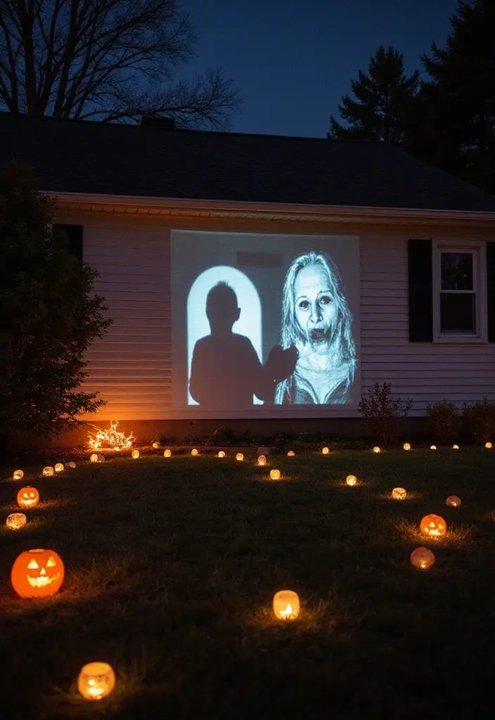 16 Halloween Atmosphere Outdoor Lighting Ideas to Create the Ultimate Spooky Vibe! - 7. DIY Halloween Projector