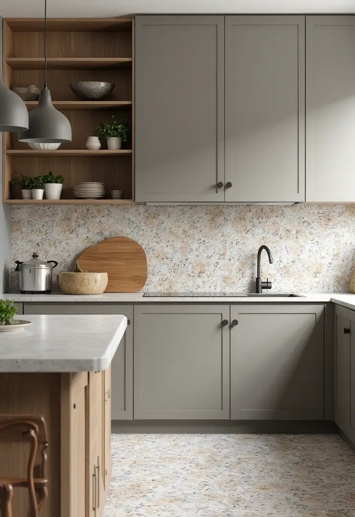 16 Natural Kitchen Backsplash Ideas That Bring the Outdoors In! - 15. Terrazzo Tiles