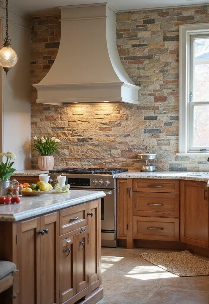 16 Natural Kitchen Backsplash Ideas That Bring the Outdoors In! - 2. Natural Stone Mosaic
