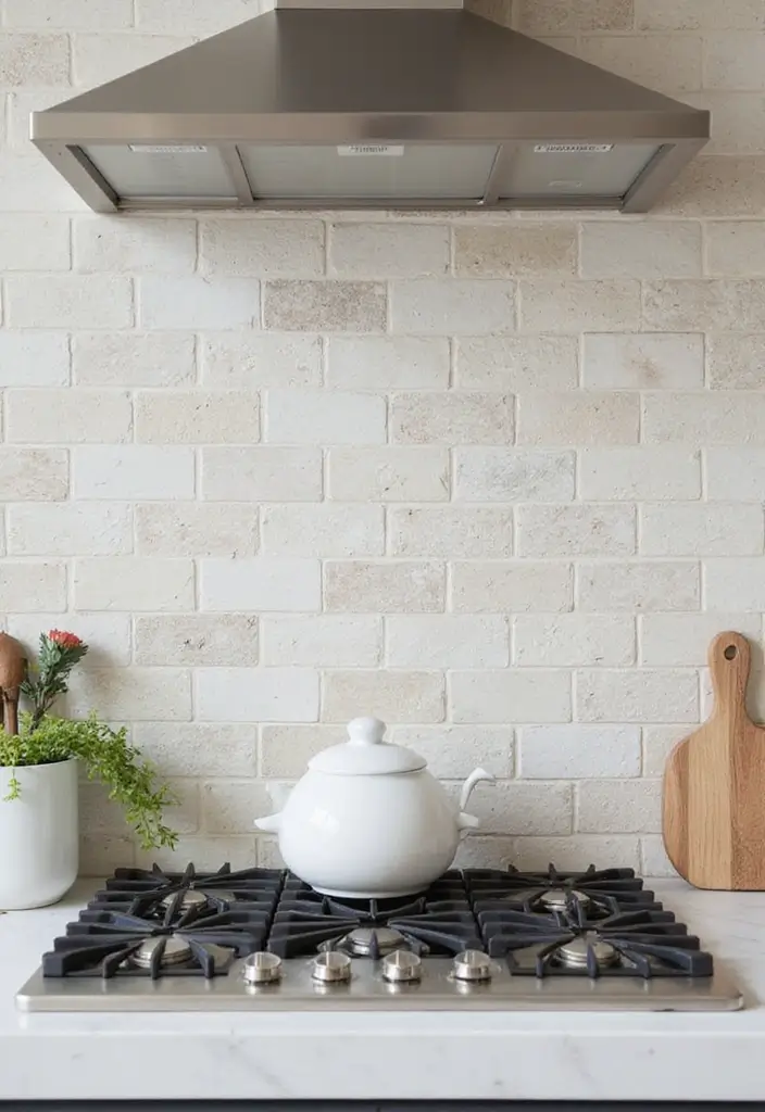 16 Natural Kitchen Backsplash Ideas That Bring the Outdoors In! - 6. Subway Tile with Natural Stones