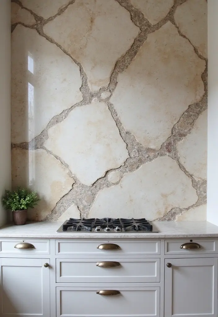 16 Natural Kitchen Backsplash Ideas That Bring the Outdoors In! - 9. Natural Stone Slabs