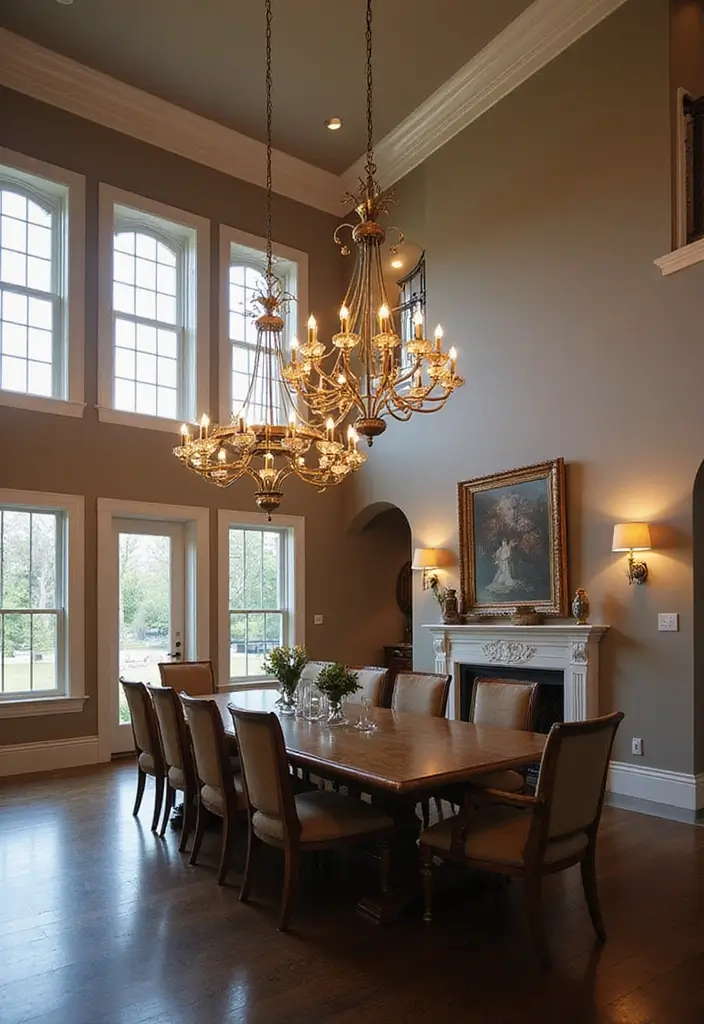 17 Contemporary Chandeliers for High Ceilings That Redefine Dining Spaces! - 11. Luxe Metallic Finishes