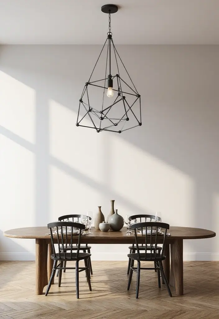 17 Contemporary Chandeliers for High Ceilings That Redefine Dining Spaces! - 2. Geometric Wonders