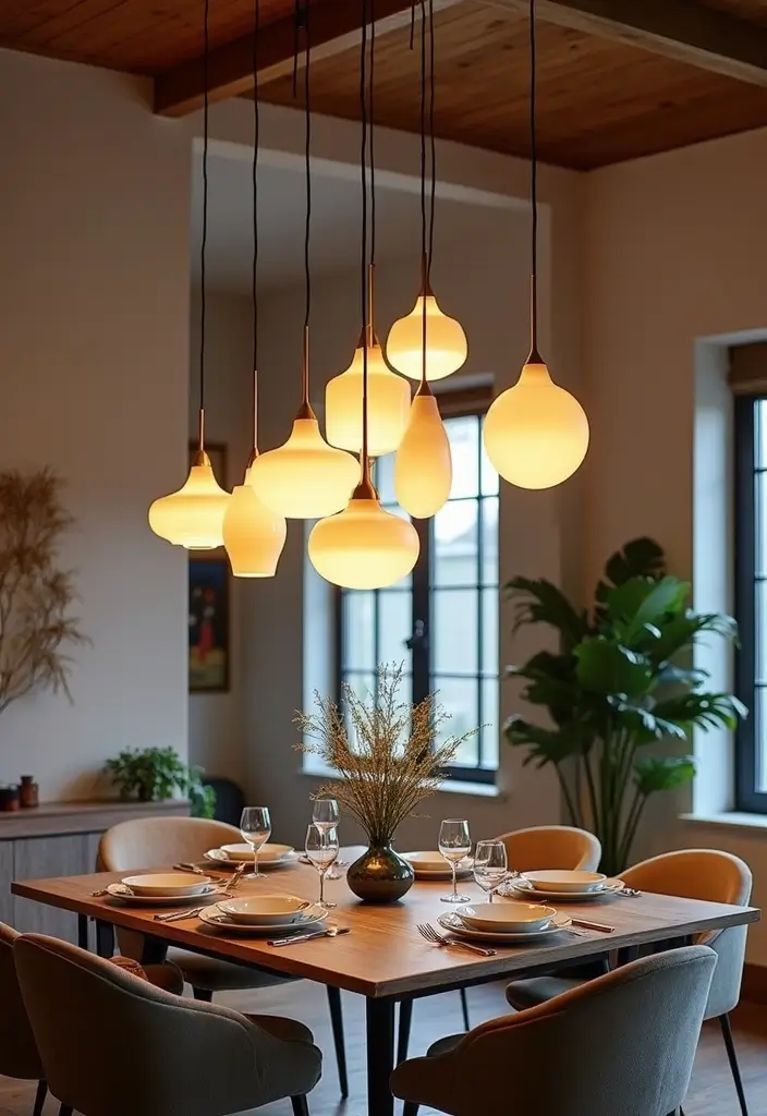 17 Contemporary Chandeliers for High Ceilings That Redefine Dining Spaces! - 5. Pendant Cluster Magic