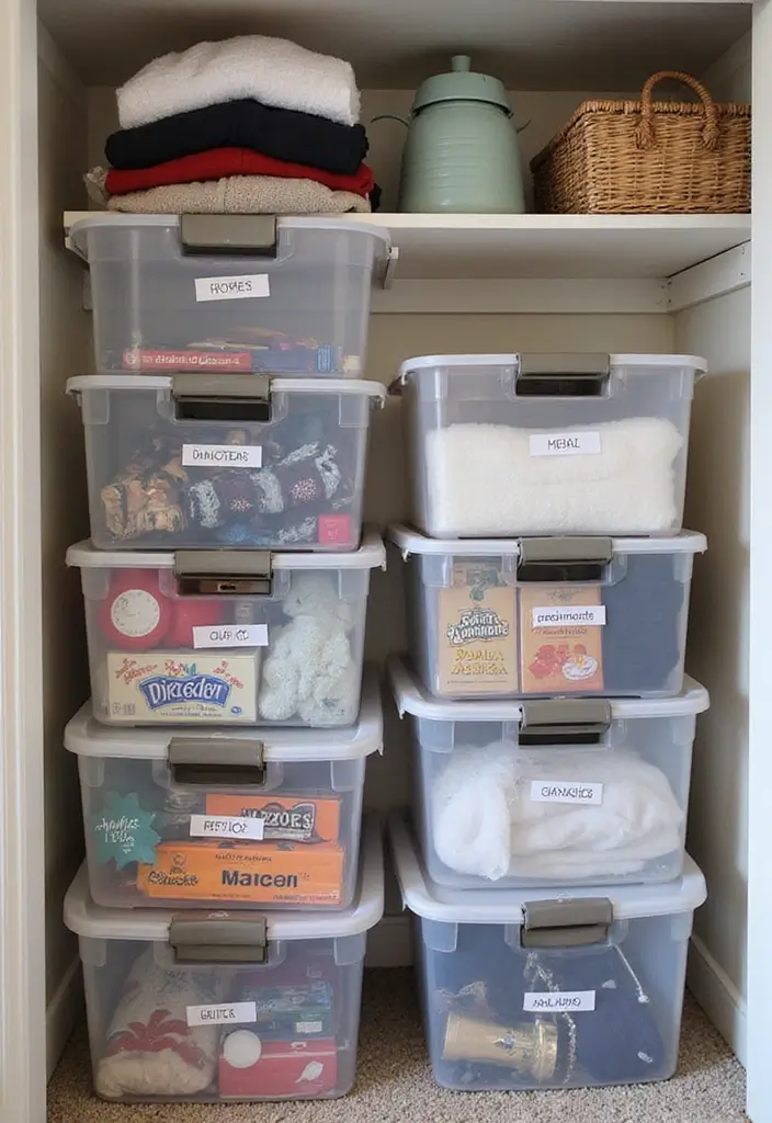 17 DIY Organization Hacks That Will Declutter Your Home in No Time! - 7. Clear Bin Containers