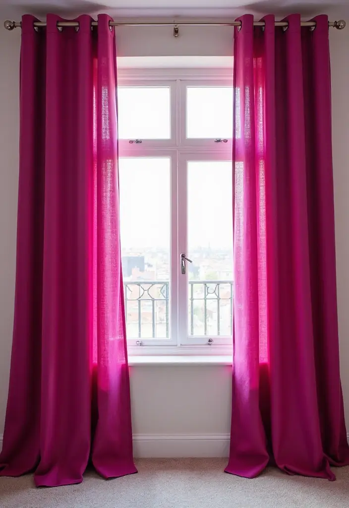 18 Furniture Pieces to Elevate Your Fuchsia Bedroom (You’ll Love #10!) - 10. Fuchsia Curtains