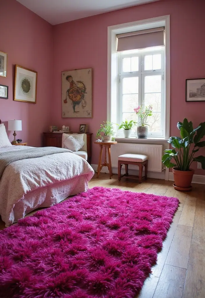 18 Furniture Pieces to Elevate Your Fuchsia Bedroom (You’ll Love #10!) - 11. Fuchsia Area Rug