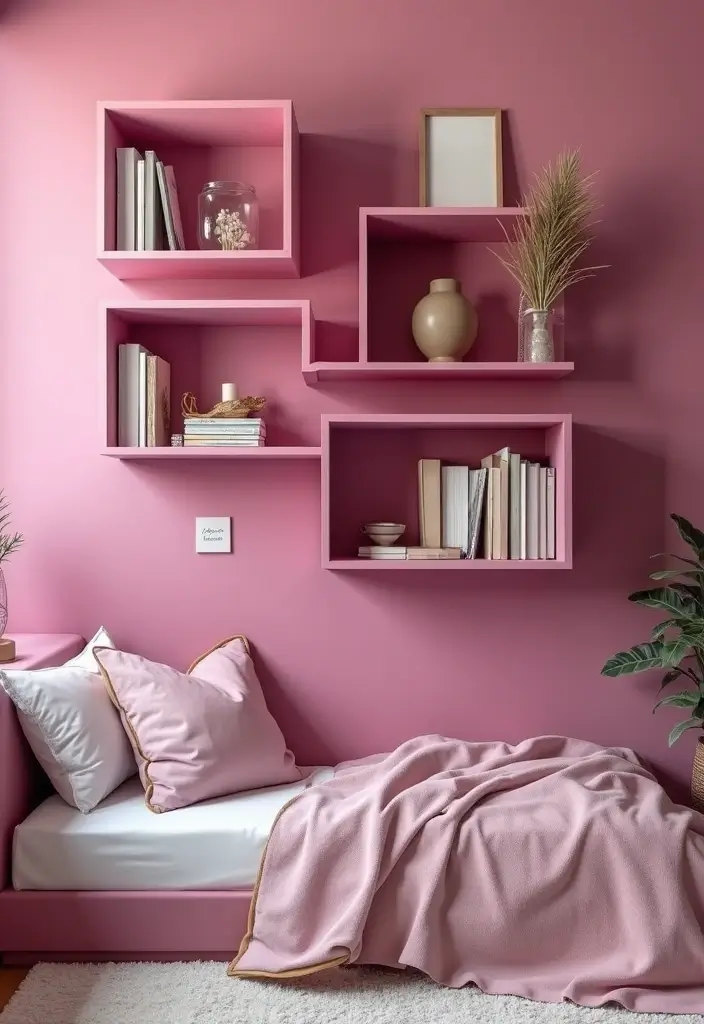 18 Furniture Pieces to Elevate Your Fuchsia Bedroom (You’ll Love #10!) - 14. Fuchsia Wall Shelves