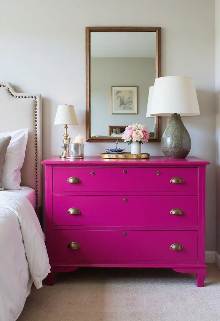 18 Furniture Pieces to Elevate Your Fuchsia Bedroom (You’ll Love #10!) - 3. Fuchsia Dresser