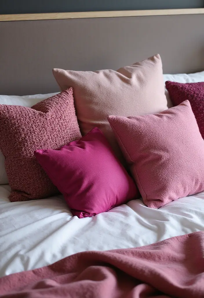 18 Furniture Pieces to Elevate Your Fuchsia Bedroom (You’ll Love #10!) - 8. Fuchsia Throw Pillows