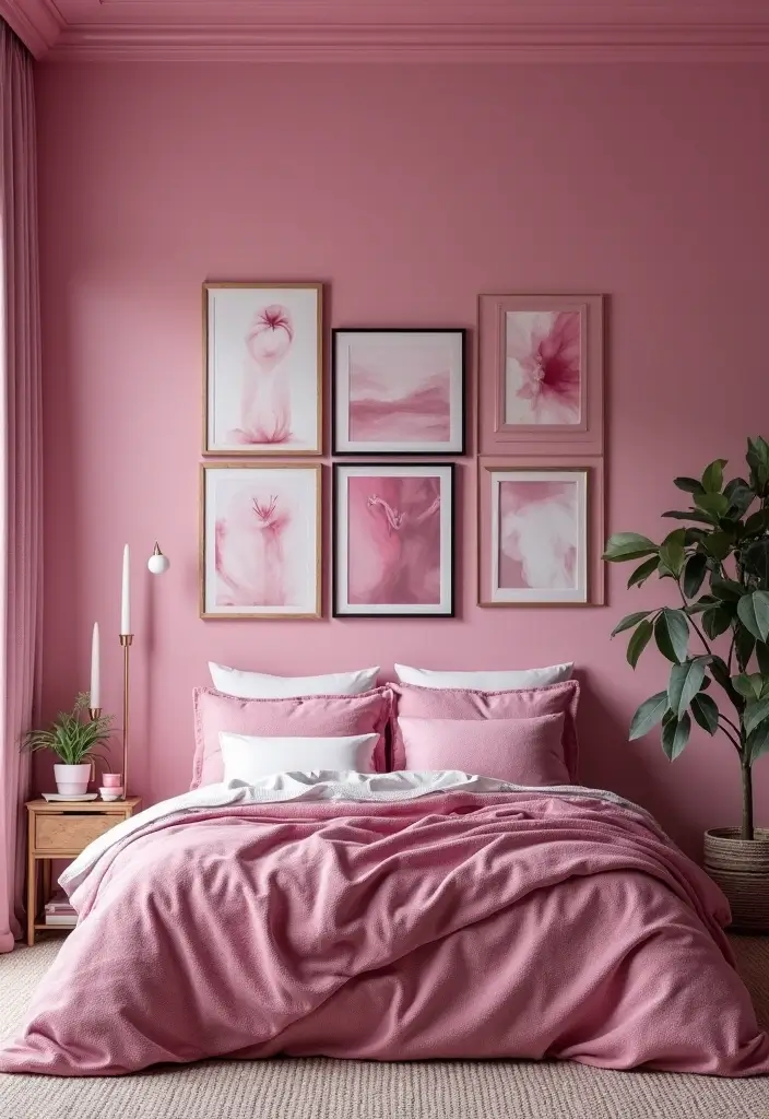 18 Furniture Pieces to Elevate Your Fuchsia Bedroom (You’ll Love #10!) - 9. Fuchsia Wall Art