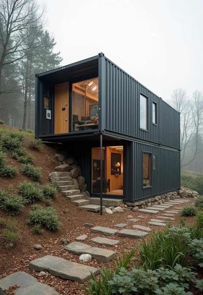 19 Incredible Earth-Sheltered Homes That Are Both Energy-Efficient and Stunning! - 10. The Shipping Container Home: Innovative and Efficient