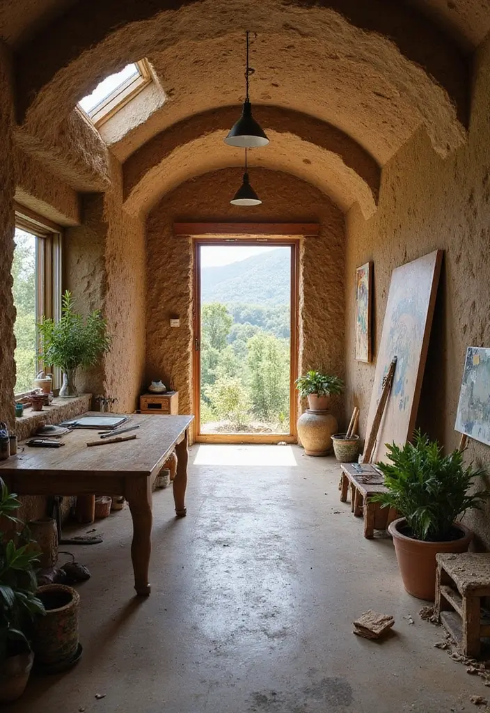 19 Incredible Earth-Sheltered Homes That Are Both Energy-Efficient and Stunning! - 17. The Art Studio: Creativity in Earth Sheltering