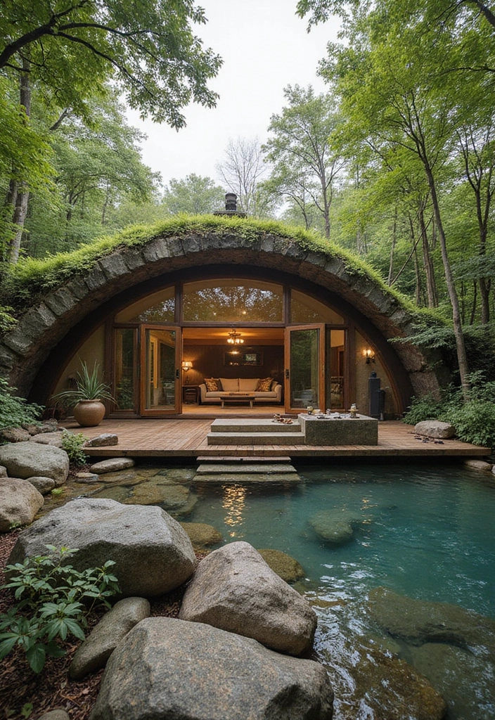 19 Incredible Earth-Sheltered Homes That Are Both Energy-Efficient and Stunning! - 19. The Retreat: A Luxurious Getaway