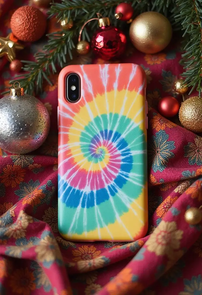 20 Creative Tie-Dye Seasonal Decor Ideas to Celebrate Every Occasion (Number #10 Is a Must-See!) - 19. Festive Tie-Dye Seasonal Phone Cases