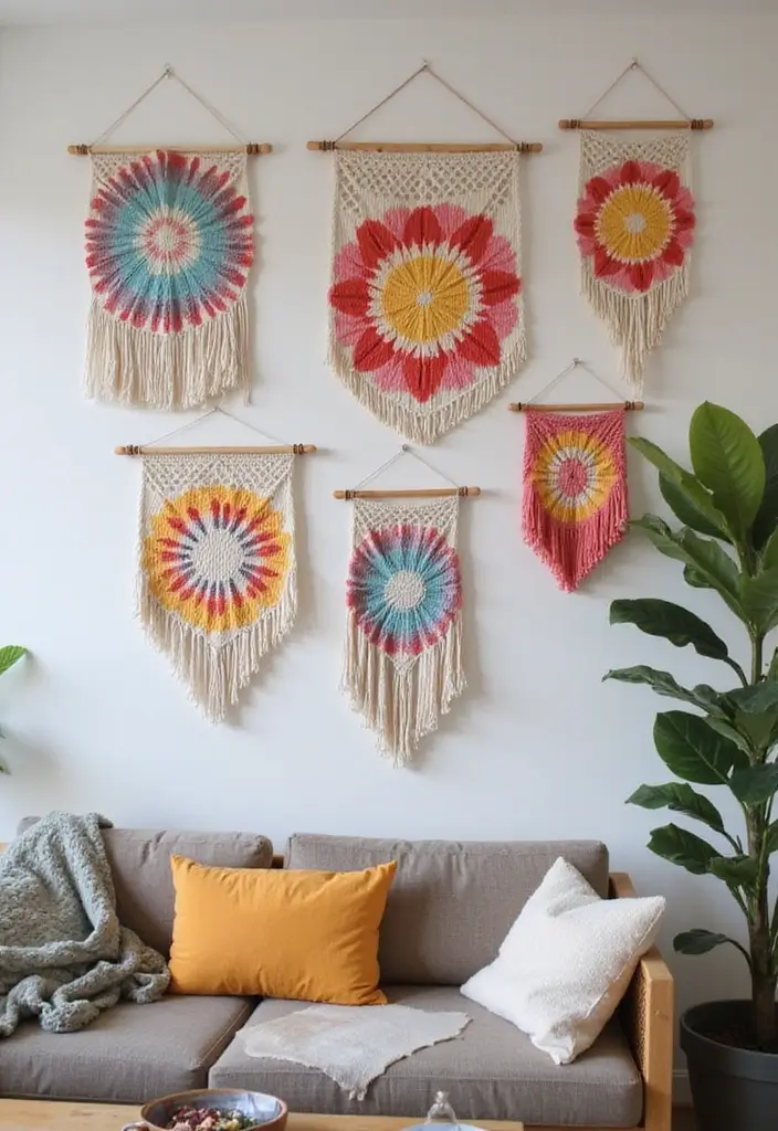 20 Creative Tie-Dye Seasonal Decor Ideas to Celebrate Every Occasion (Number #10 Is a Must-See!) - 2. Tie-Dye Wall Hangings for a Unique Focal Point