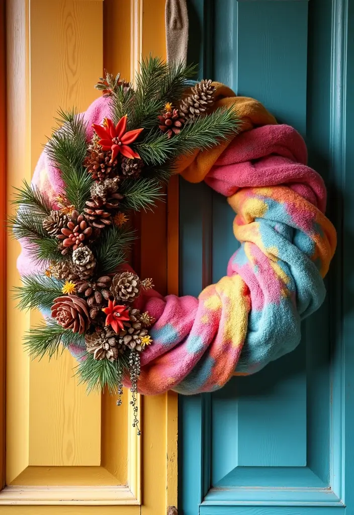 20 Creative Tie-Dye Seasonal Decor Ideas to Celebrate Every Occasion (Number #10 Is a Must-See!) - 5. Festive Tie-Dye Holiday Wreaths