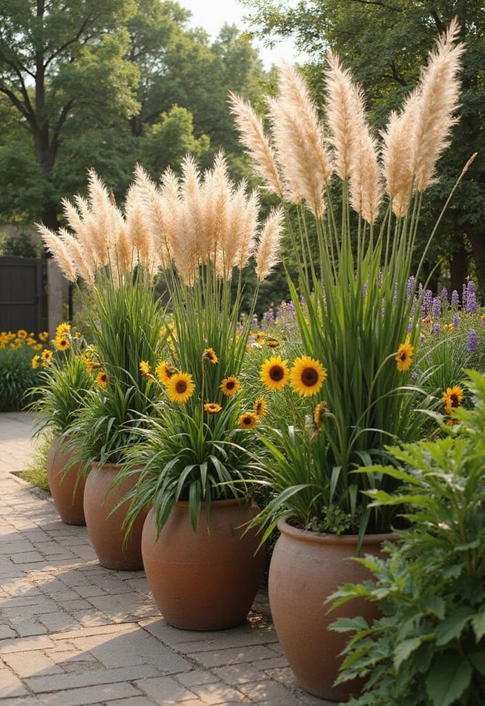20 Gorgeous Fall Pots That Will Transform Your Outdoor Landscape This Season! - 10. Large Planters for Statement Pieces