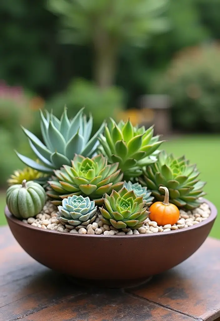 20 Gorgeous Fall Pots That Will Transform Your Outdoor Landscape This Season! - 11. Succulent Displays