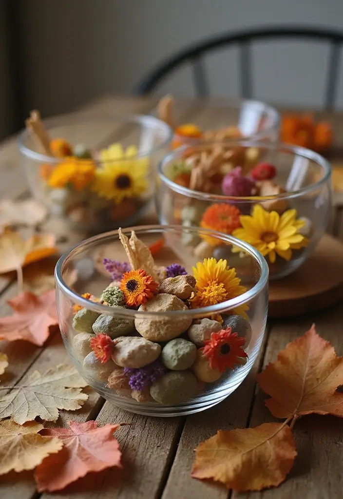 20 Gorgeous Fall Pots That Will Transform Your Outdoor Landscape This Season! - 17. Simple Glass Bowls