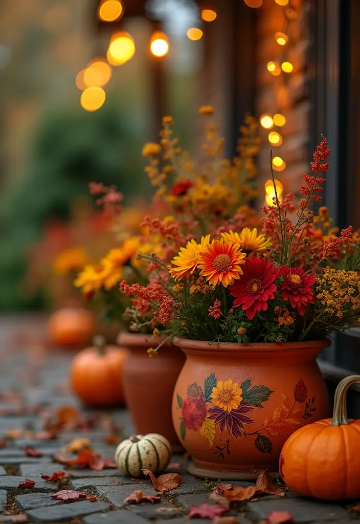 20 Gorgeous Fall Pots That Will Transform Your Outdoor Landscape This Season! - 19. Holiday-Themed Pots
