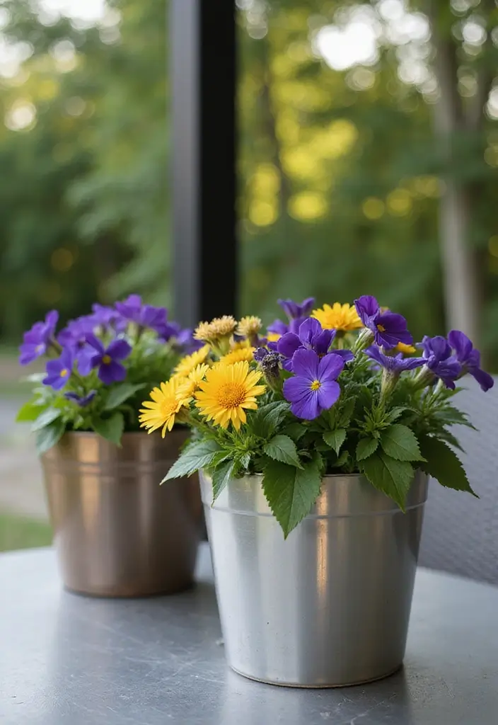 20 Gorgeous Fall Pots That Will Transform Your Outdoor Landscape This Season! - 2. Metallic Accents