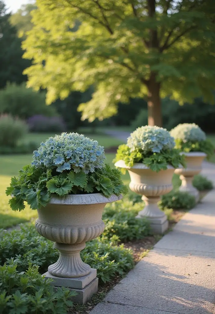 20 Gorgeous Fall Pots That Will Transform Your Outdoor Landscape This Season! - 4. Elegant Stone Planters