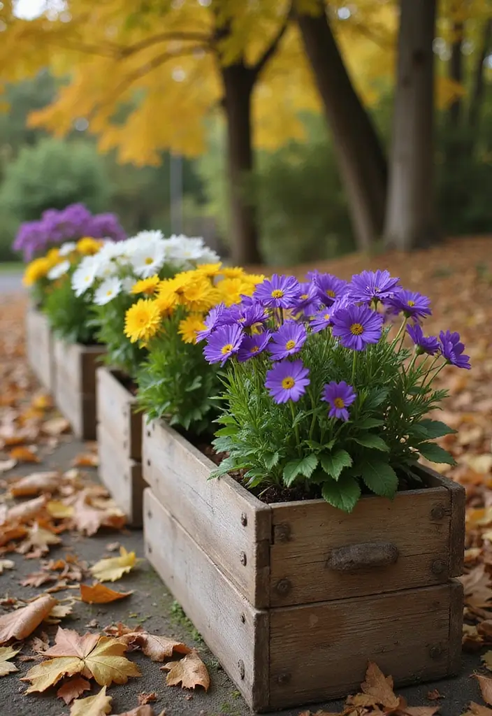 20 Gorgeous Fall Pots That Will Transform Your Outdoor Landscape This Season! - 7. Wooden Planters